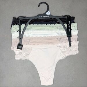 Tahari Women’s Lace Trim Thong -‎ Pack of 5
